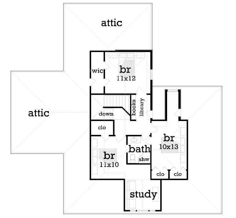Upper level floor plan